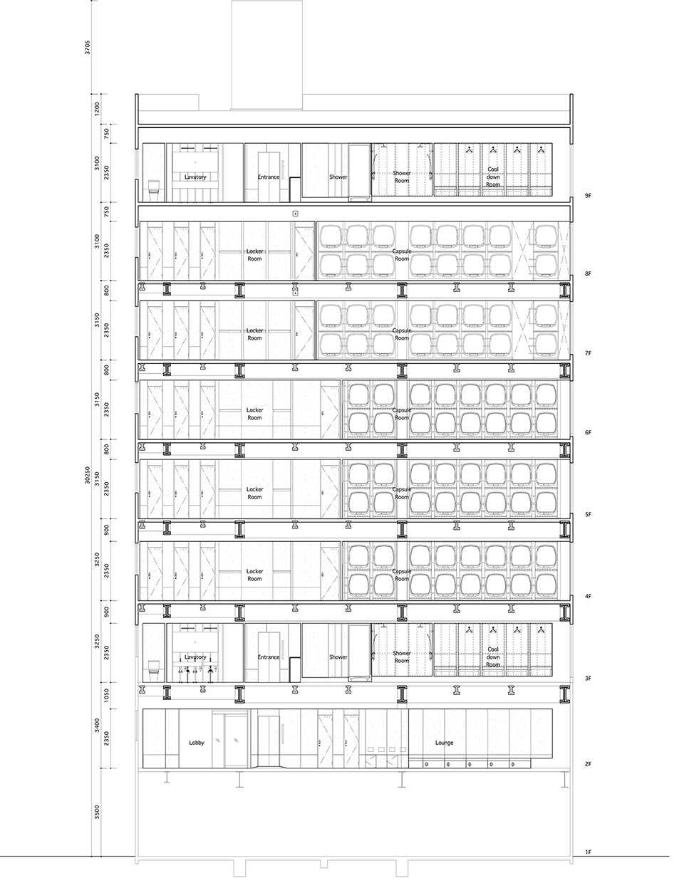胶囊酒店,东京 / schemata architects