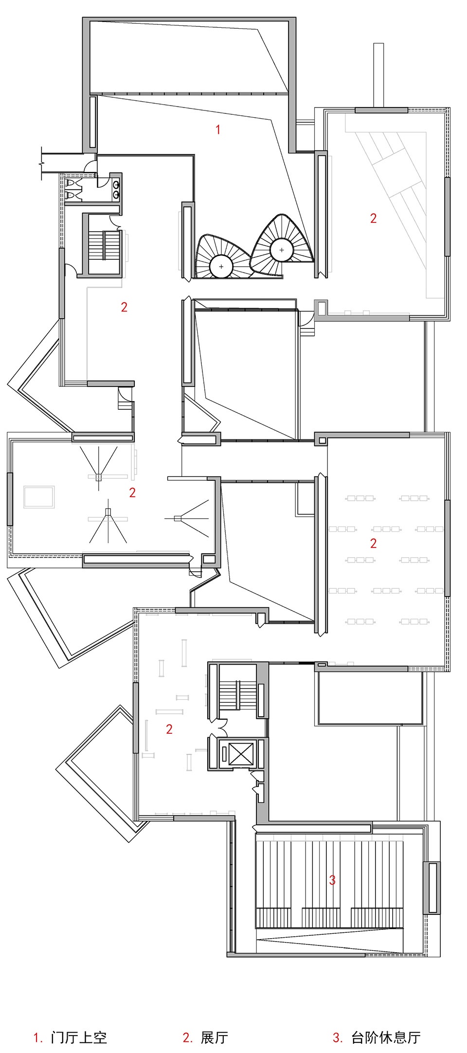▼纪念馆二层平面图,first floor plan of the memorial hall tjad