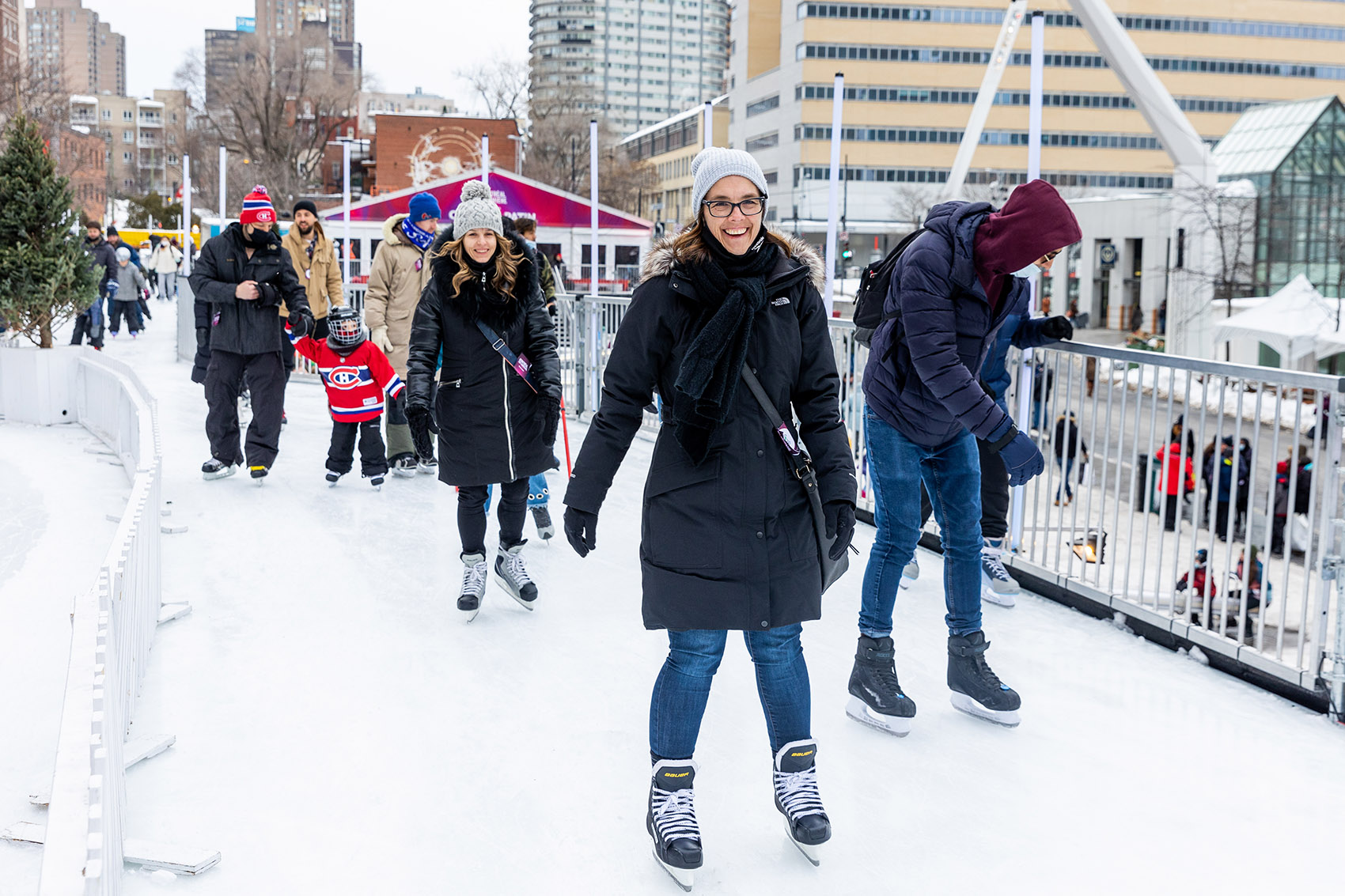 The Montréal en Lumière Festival Opens a 1000 Foot Long Aerial Skating