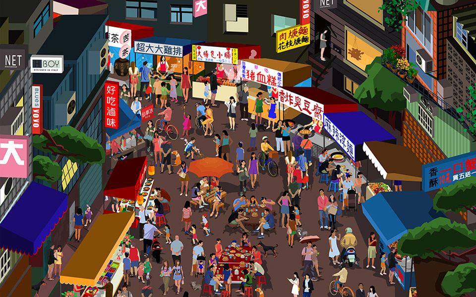 露天市场插画系列 / 郭静瑶 - 谷德设计网