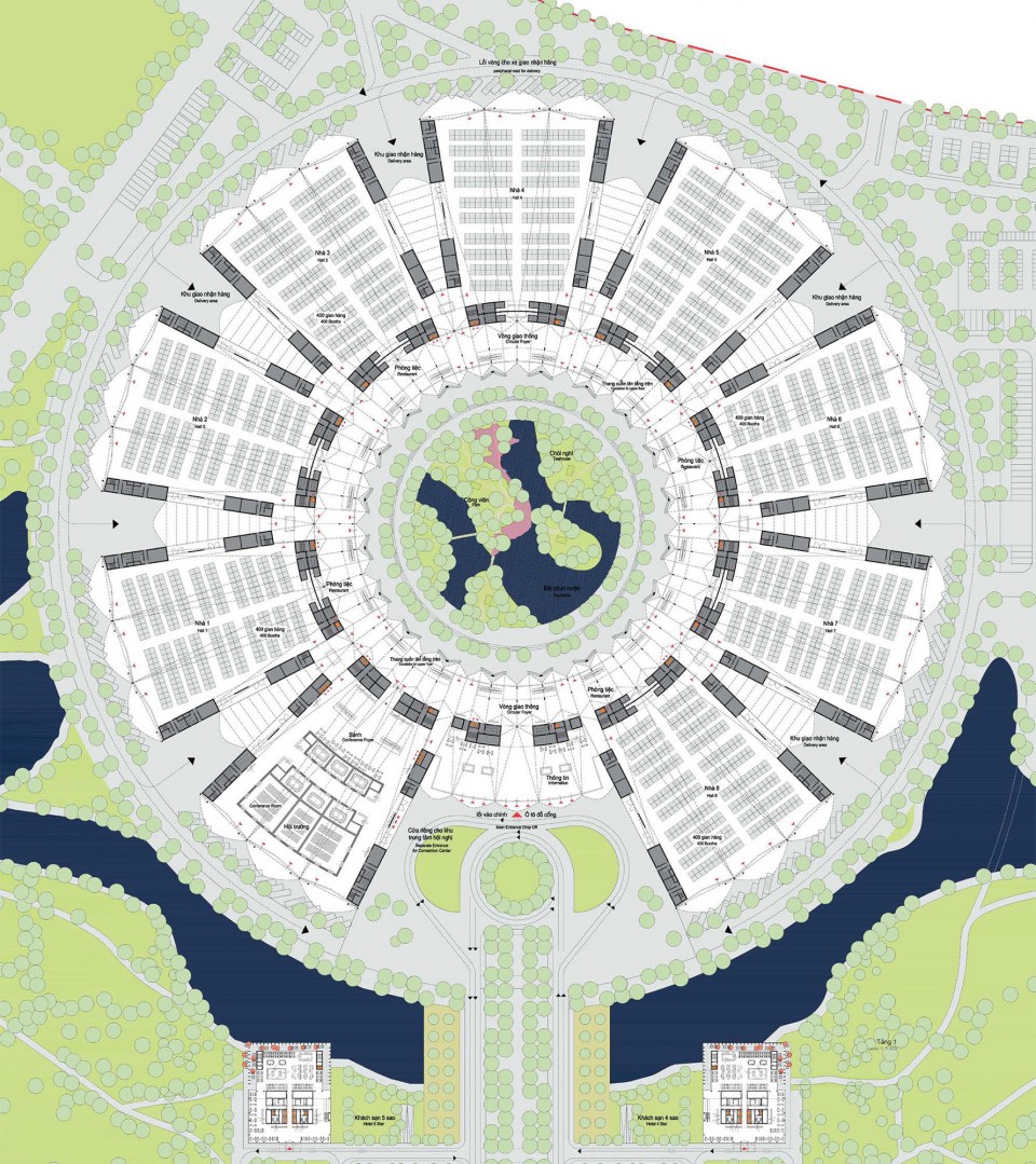 版权gmp : 主体建筑首层平面 site plan