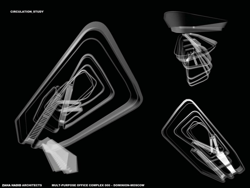 Circulation Study - ZHA_Dominion Office Space_Moscow