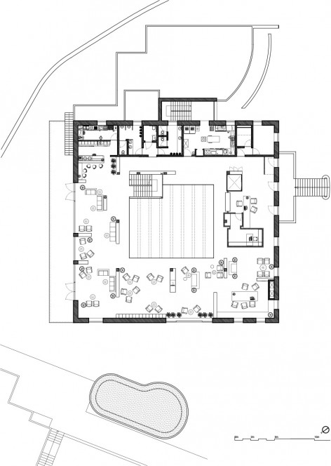 Building 1 of Main Buildings 1st floor plan 主建筑群建筑1,1层平面