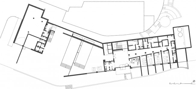 Building 2 of Main Buildings basement floor plan 主建筑群建筑2地下1层平面
