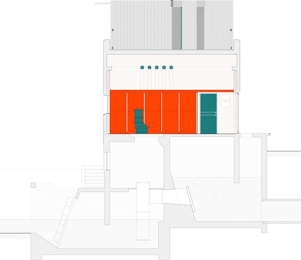 版权Johansen Skovsted Arkitekter : Pumpestation Nord - Section 北侧泵站-剖面图