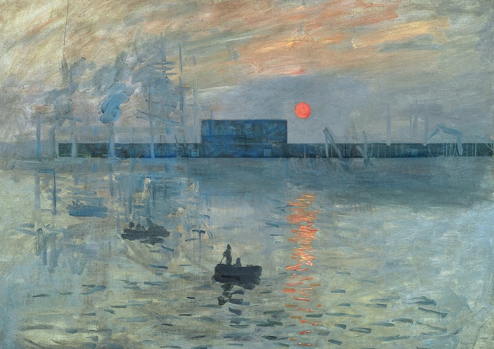 Claude Monet, Impression,soleil levant 建筑在名画中:旭日东升(莫奈)