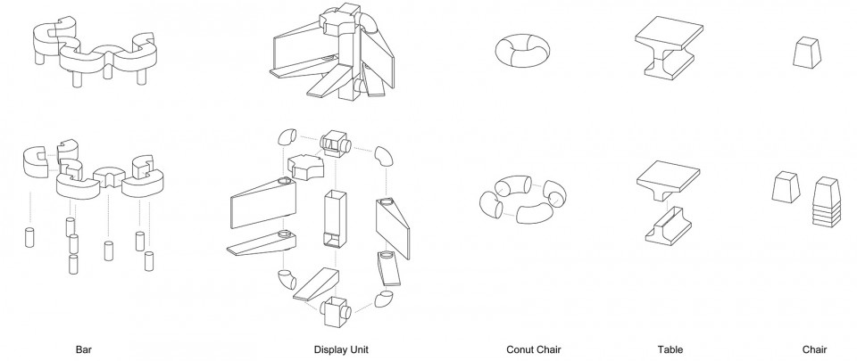 家具分解图 exploded view of furniture