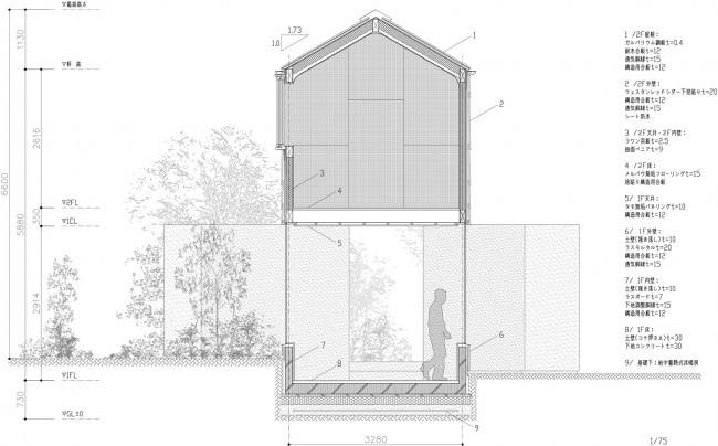 版权DORELL.GHOTMEH.TANE / ARCHITECTS : section 剖面图