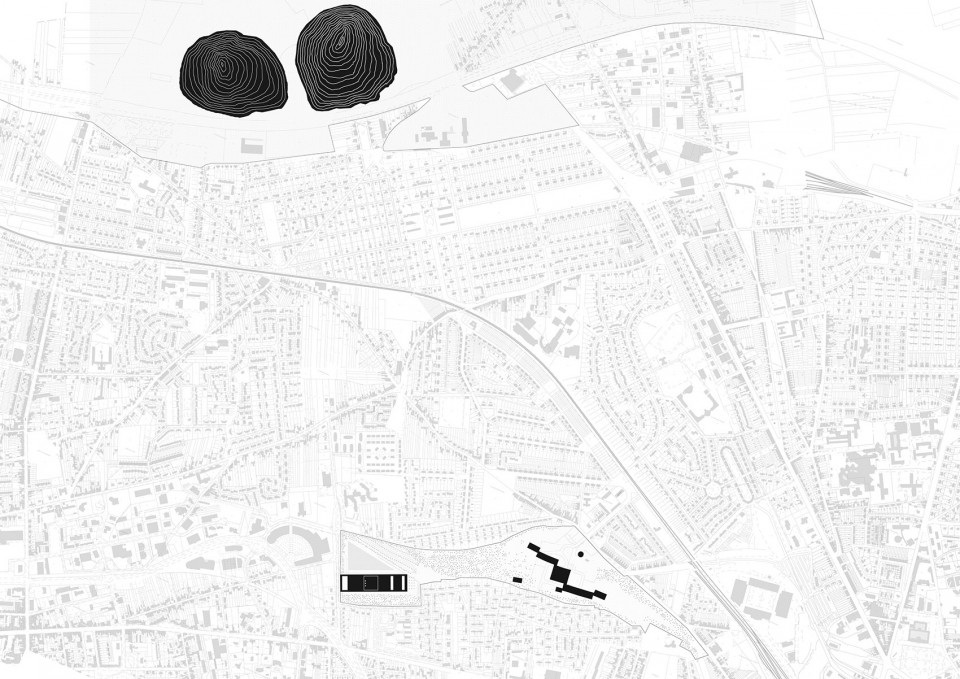 Site Plan 总平面,第二期工程与第一期由SANAA设计主导的工程相邻