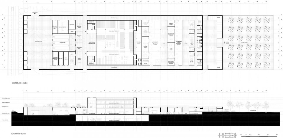 PLAN & LONGITUDINAL SECTION 货运层平面和长剖面