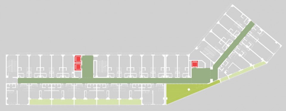 版权in:Flux architecture 汇一建筑 : 7F public space 7层公共空间示意图