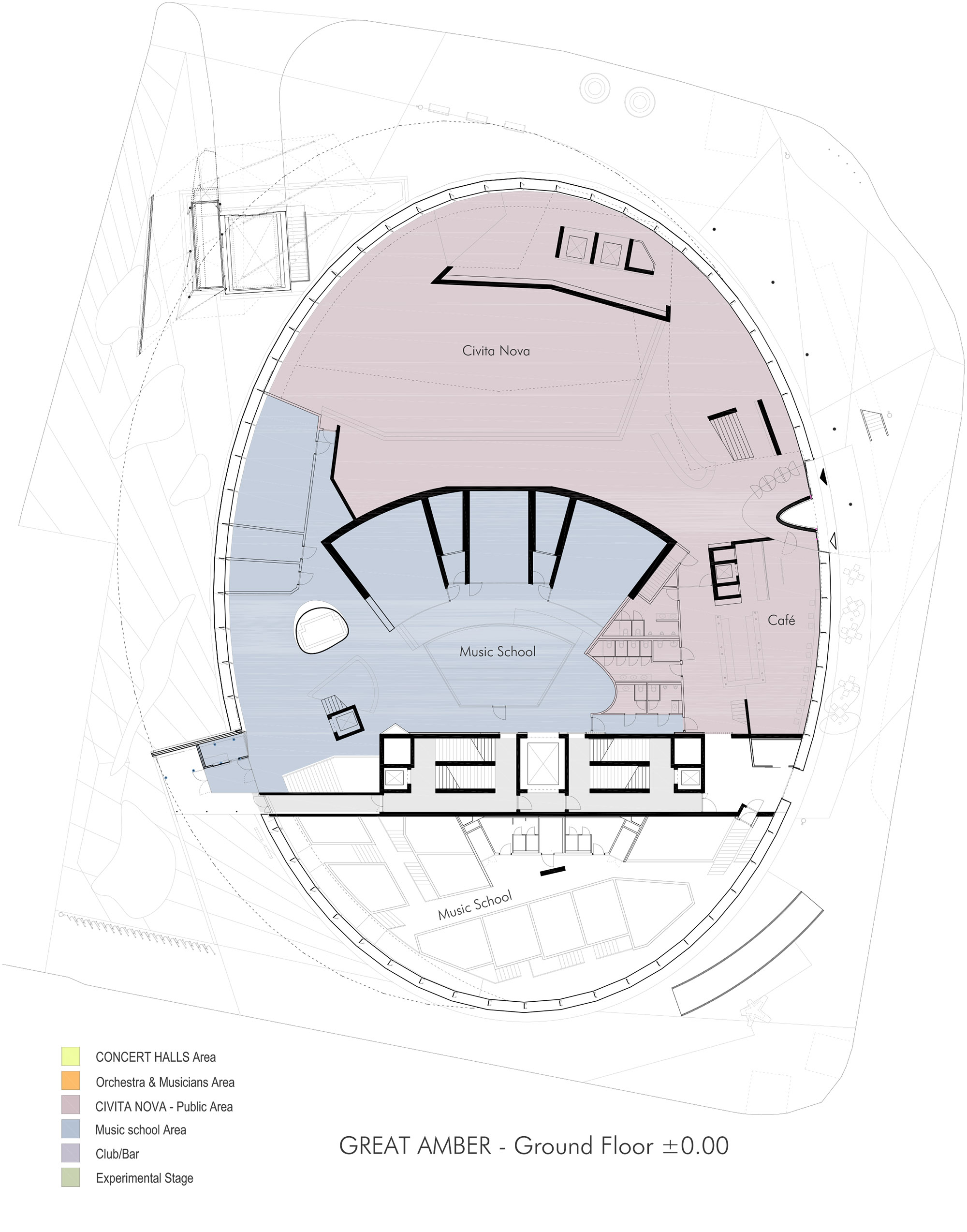 “Great Amber” Concert Hall by Volker Giencke - 谷德设计网