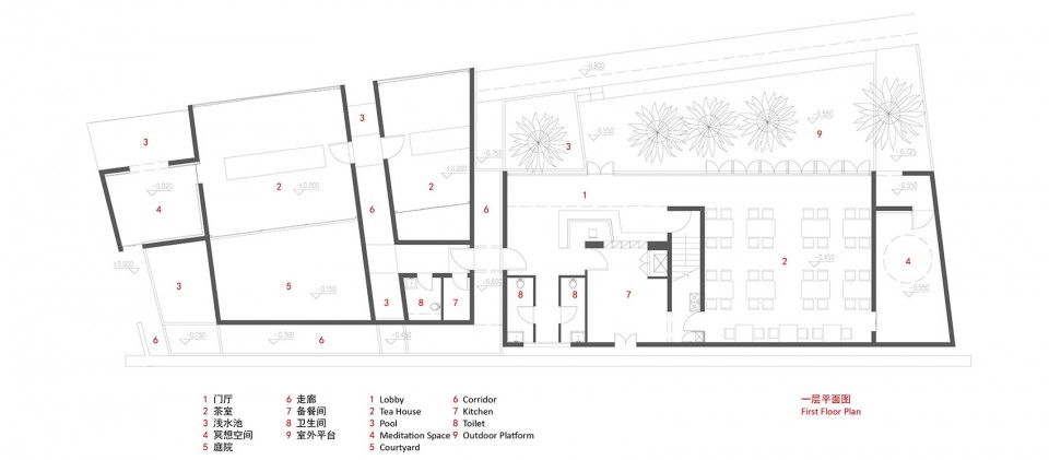 032 Songyang Damushan Tea House一层平面图