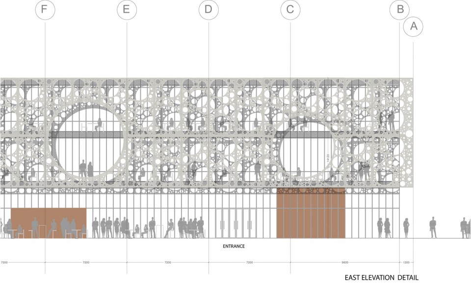 版权C. F. Møller Architects : elevation detail 立面细部图