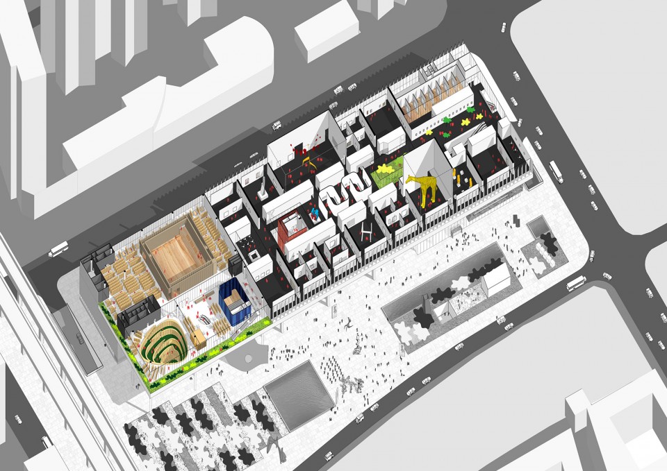 22_Axon_First FloorOPEN’s proposal for the new Longhua Art Museum and Library, Shenzhen, China