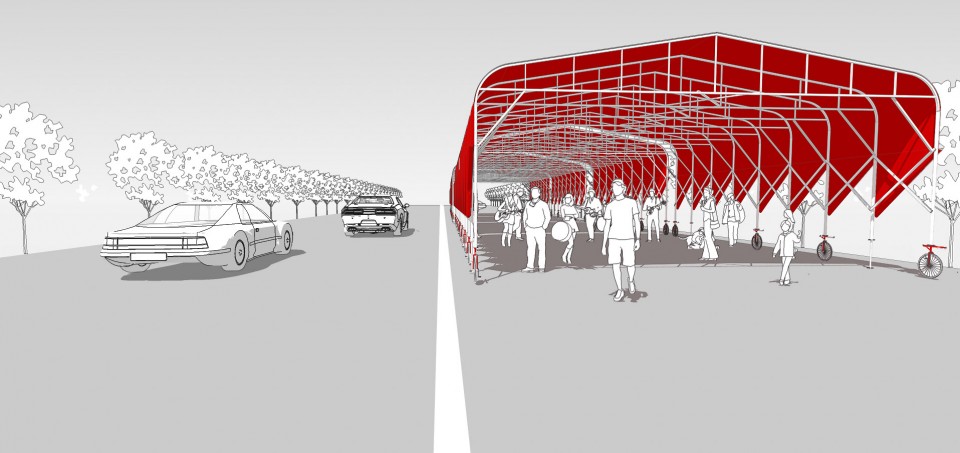 展开的众行顶 Canopy expanded