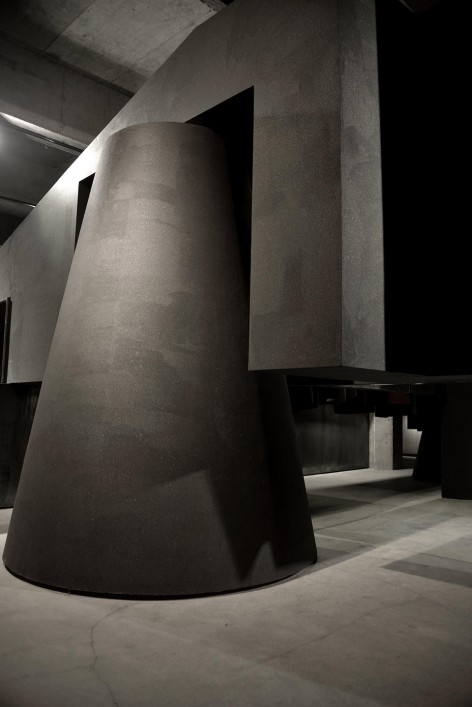 010 d柱体2Black cant system by Hangzhou ah well interior