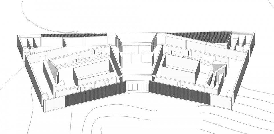 052 axonometrical drawing-Protective Shelter for Miners Who Died in Accidents