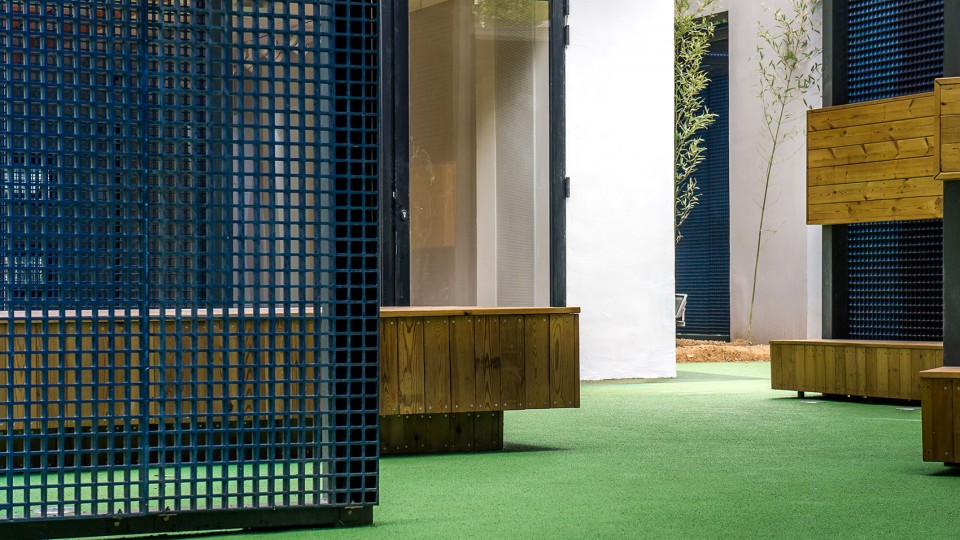 2 Yard elements Renovation of Tales CBD Kindergarten_Blue Yard by SPACEWORK Architects