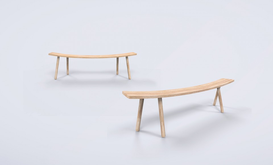2 R-01 SPLIT & Bent Bench by HCWD Studio