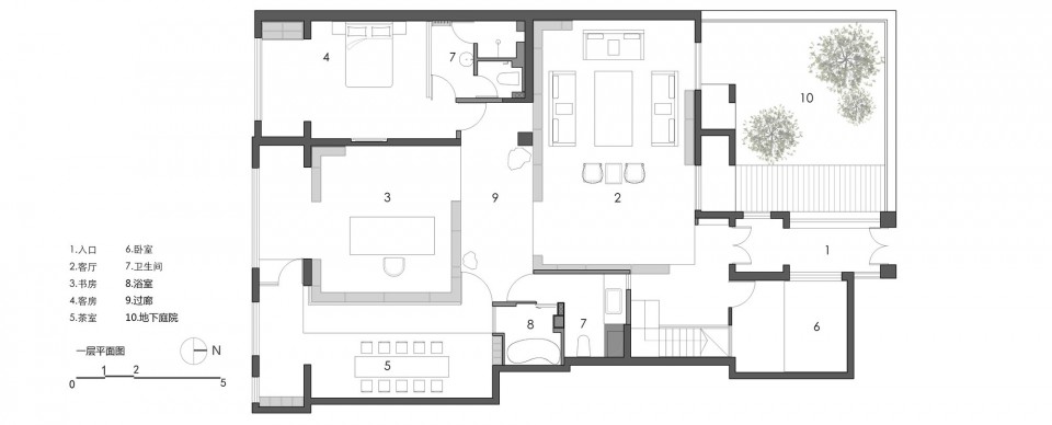 drawings 1F Haitang Villa, Beijing by Arch Studio