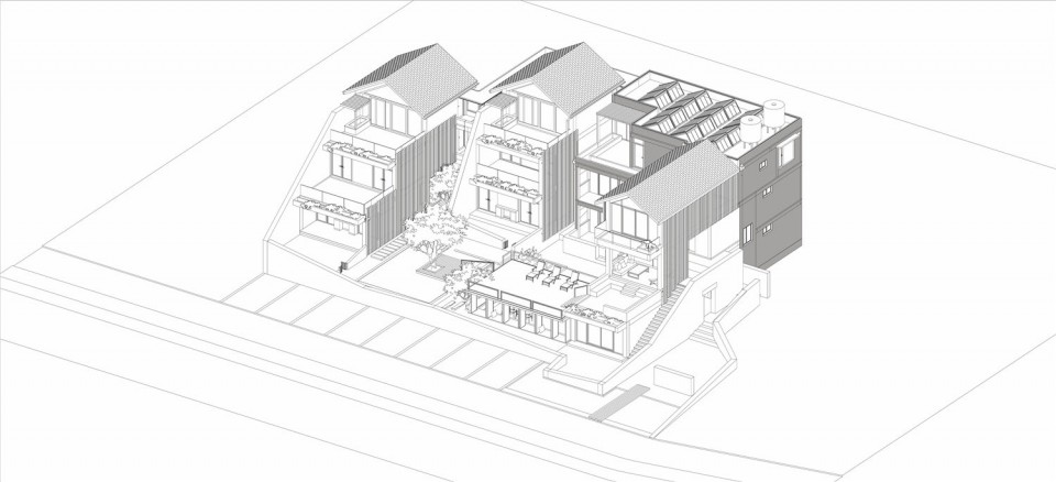 drawings 3轴测示意图 Axonometric drawing Munwood Lakeside by Init Design Office