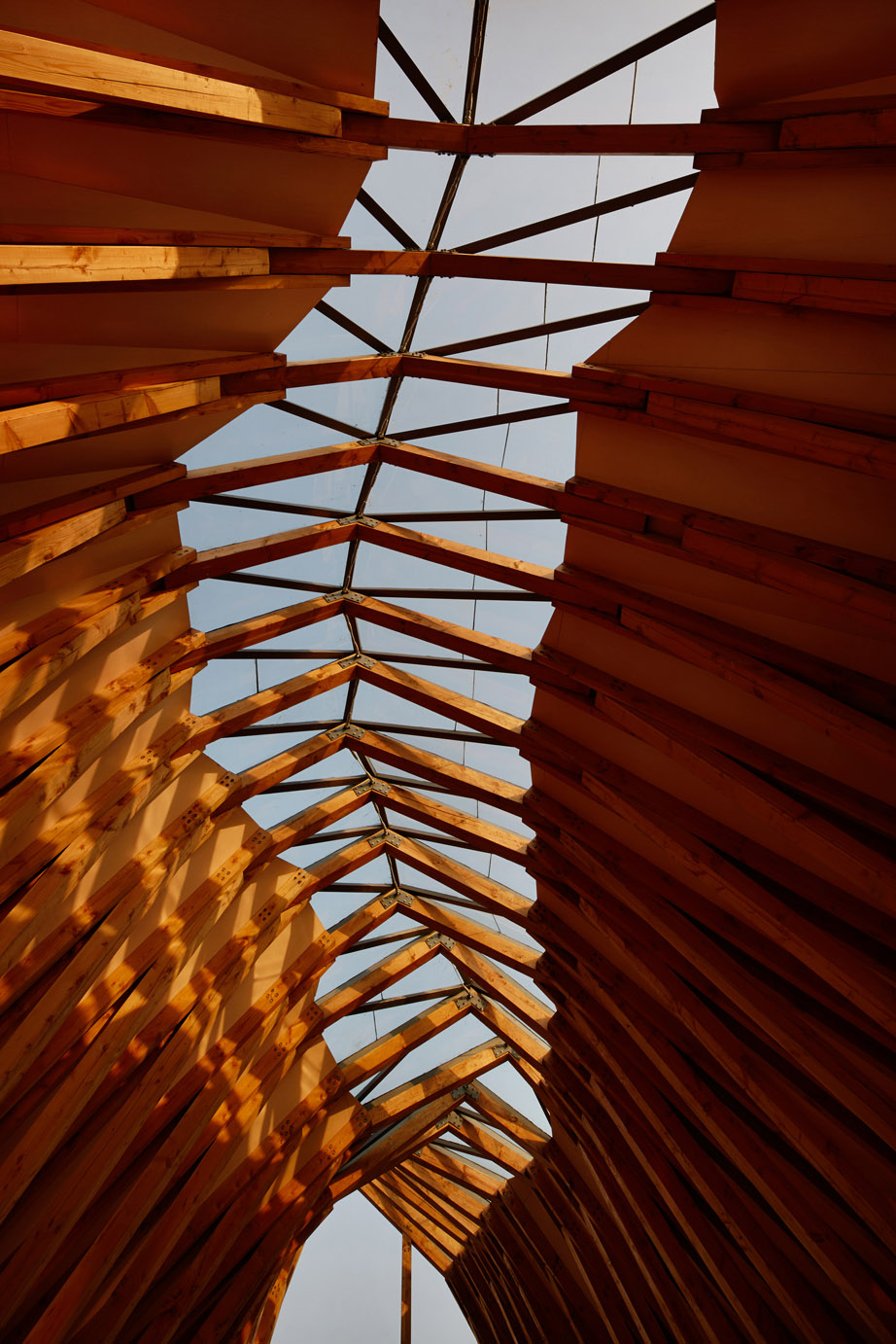 The interior construction is combined with wood and steel, the wood construction design idea comes from the fish bones. Every section is...