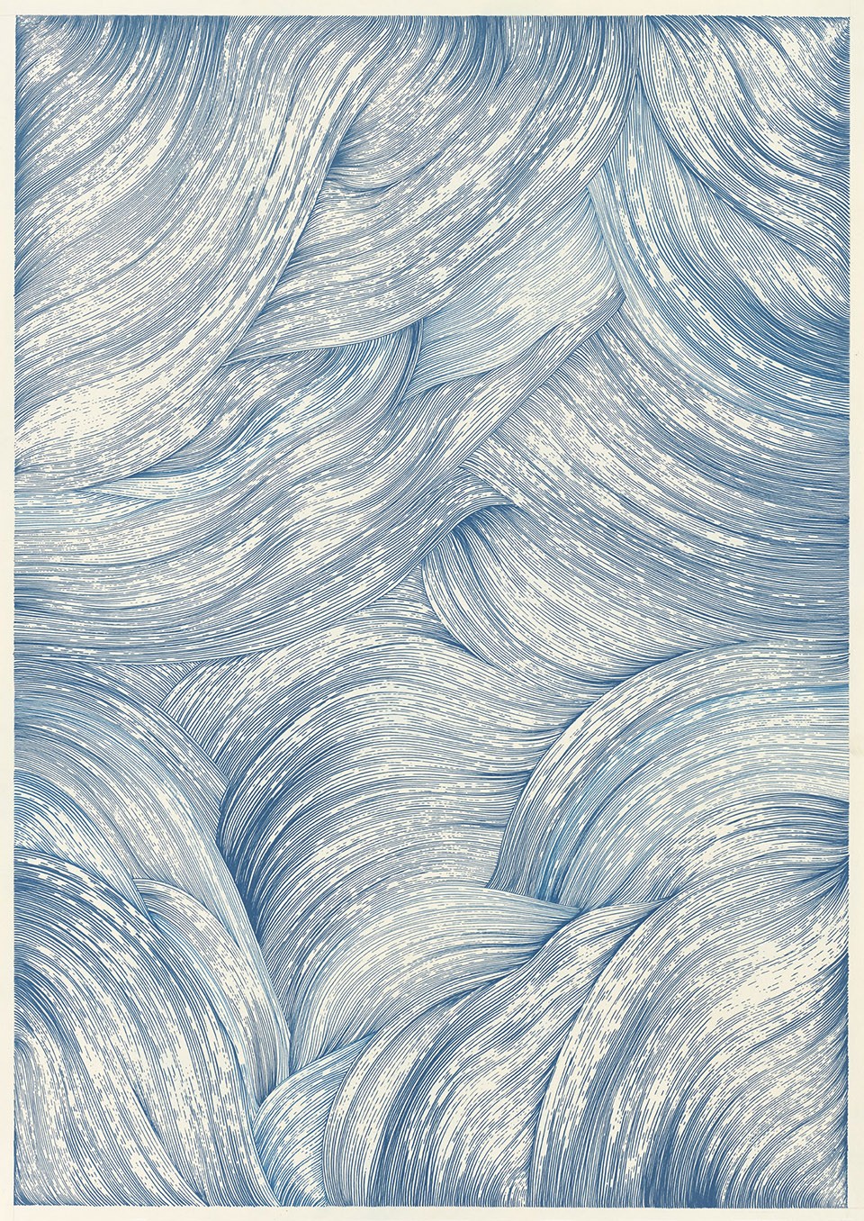 BK P18200 | untitled | blue metallic gloss paint marker on paper | 100x70cm | 2016