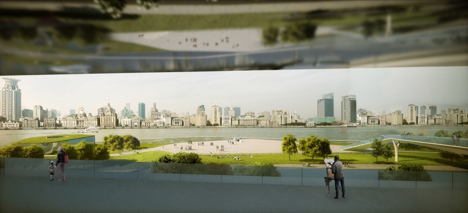 渲染图4:从艺术广场看向外滩 Rendering 04_Bund View from Art Plaza