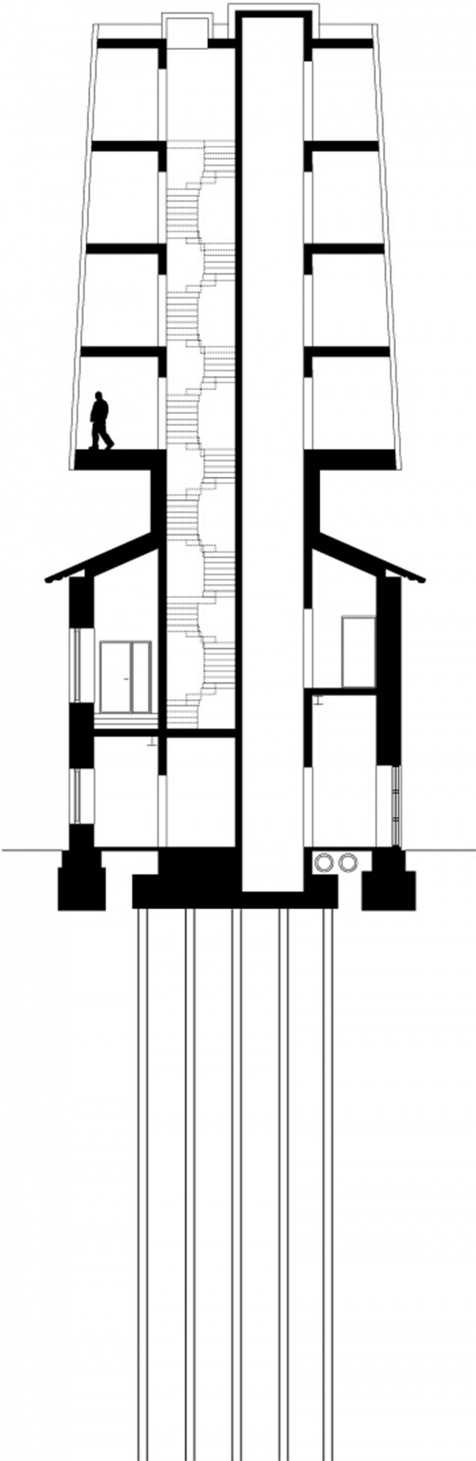 KOKO architects Rotermann carpenters workshop cross section