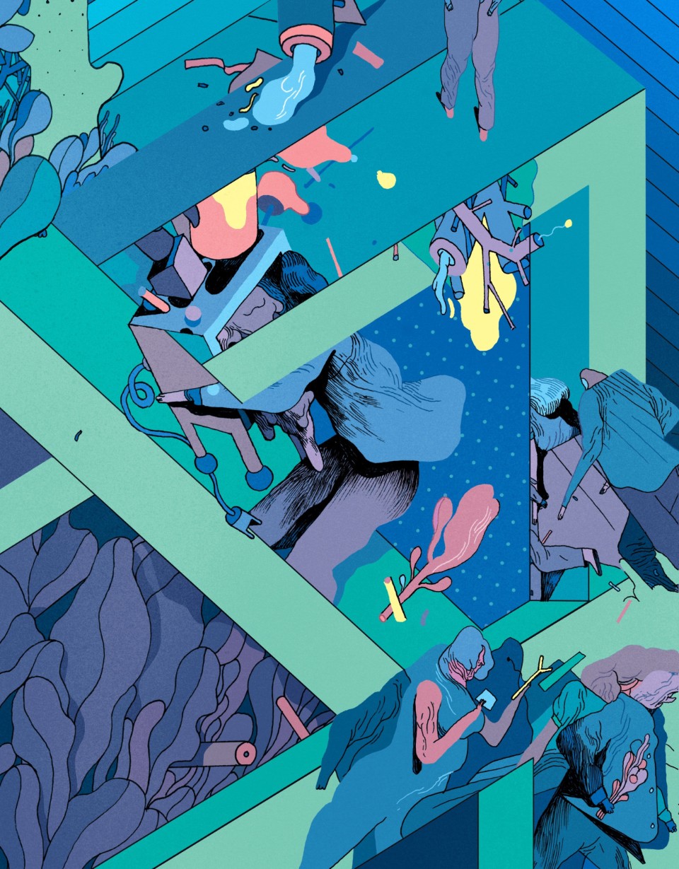 runefisker的抽象超现实主义插画