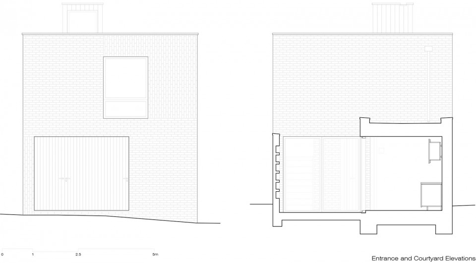 Mews House_Russell Jones_09 Entrance and Courtyard Elevations 副本
