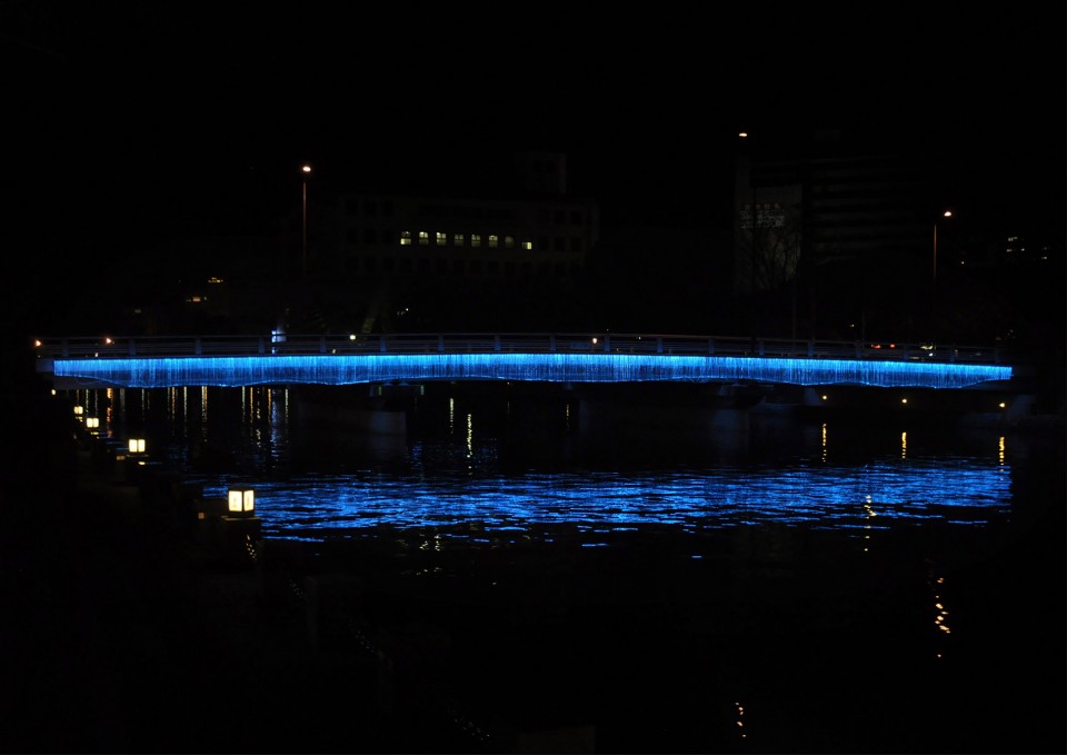1-Indigo Waterfall - 2016 A New Light Installation, Tokushima by spatial practice