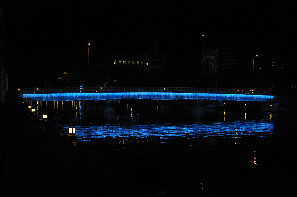 2-Indigo Waterfall - 2016 A New Light Installation, Tokushima by spatial practice