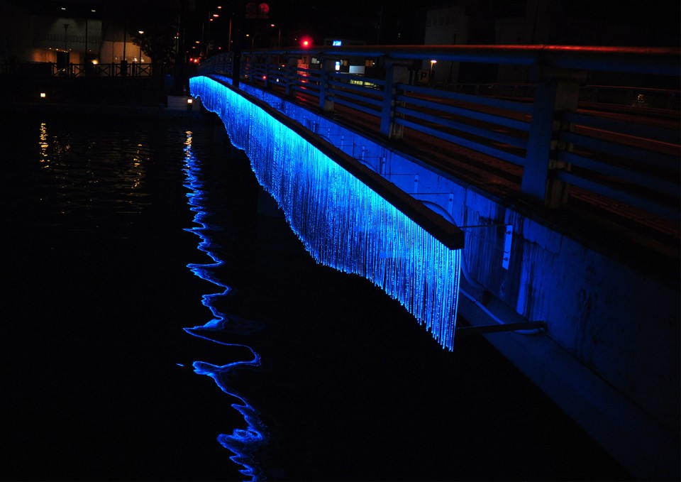 4-Indigo Waterfall - 2016 A New Light Installation, Tokushima by spatial practice