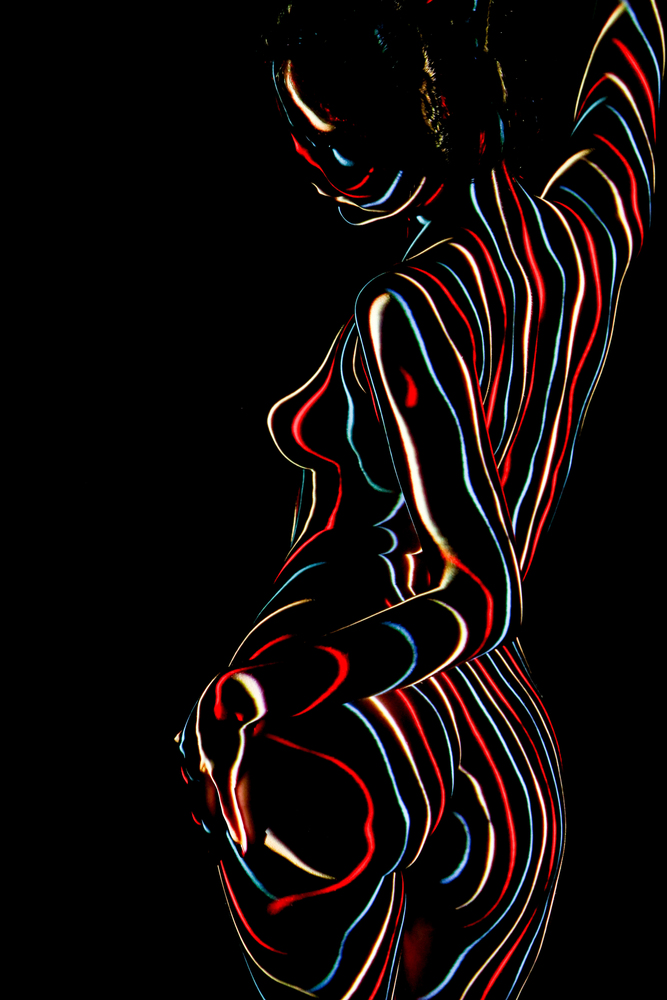 007-|surrealist portraits with light patterns by Dani Olivier