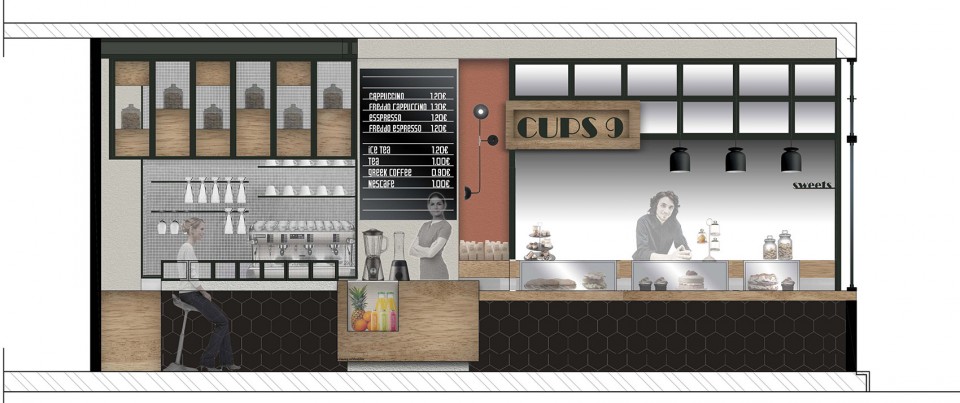 Cups Nine Cafe Patisserie Greece by NORMLESS Architecture Studio