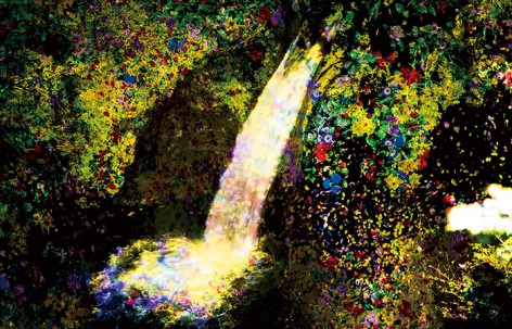 深山瀑布，四国，日本 / teamLab