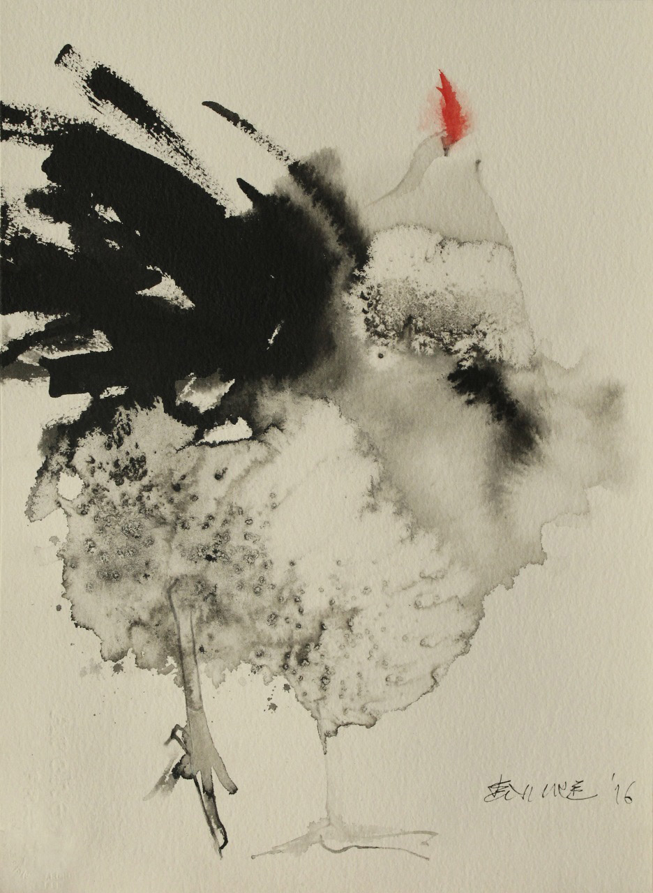 Powerful Ink Paintings by Endre Penovac For The Year of Rooster - 谷德设计网