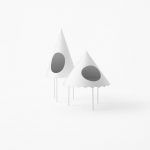New side tables “tent” and a coat stand “koeda” for Capellini By nendo