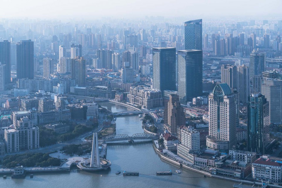 1-bird view_Shanghai Landmark Center_Aedas