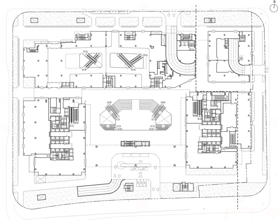8-ground floor plan_Shanghai Landmark Center_Aedas