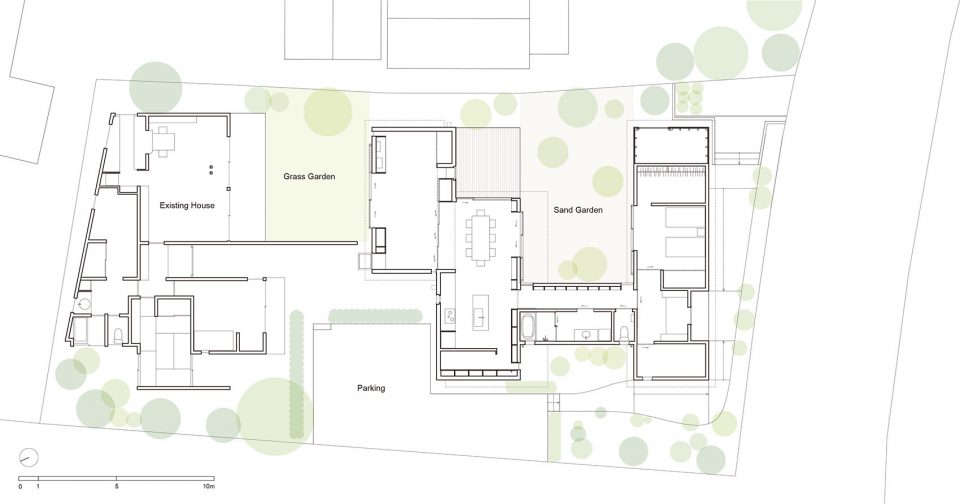 plan House with Gardens and Roofs ARII IRIE ARCHITECTS
