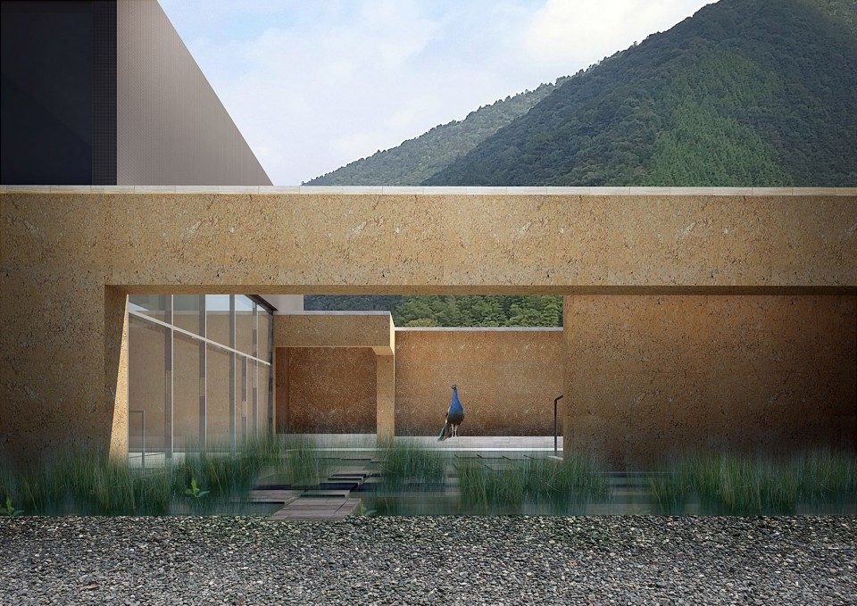 Sanbaopeng Art Museum by DL atelier11 进入水院的入口 960x679