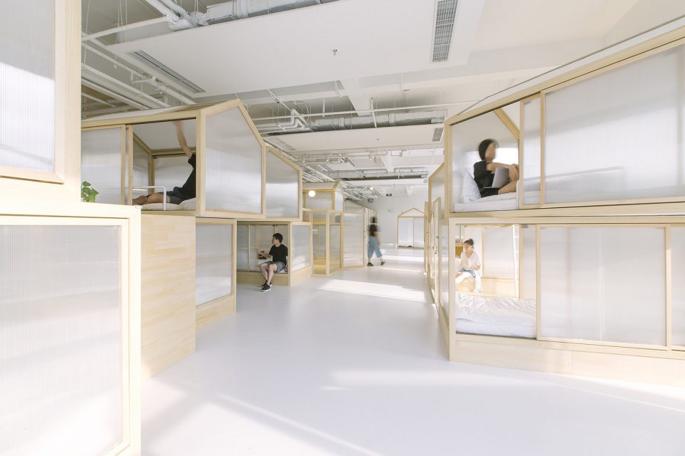 RLW Together Hostel indoor camping space for youth By Jacobsen Arquitetura
