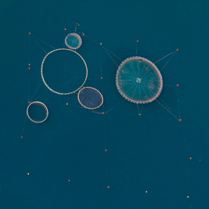Aerial views of Fish Farms By Bernhard Lang