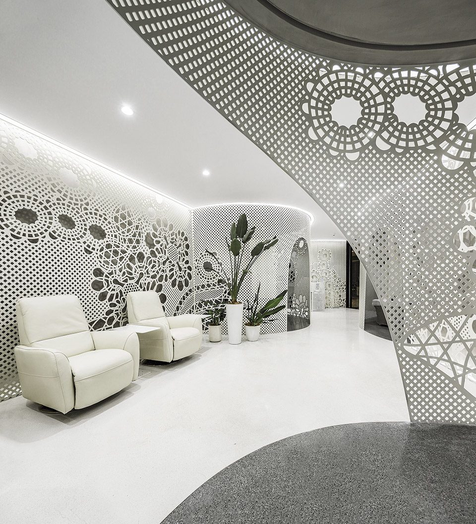 Space of Lace Pattern—Lily Nails Salon Blue Harbor Store By Arch Studio