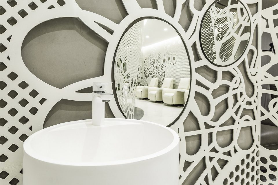 Space of Lace Pattern—Lily Nails Salon Blue Harbor Store By Arch Studio