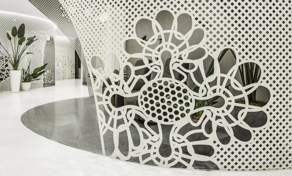 Space of Lace Pattern—Lily Nails Salon Blue Harbor Store By Arch Studio