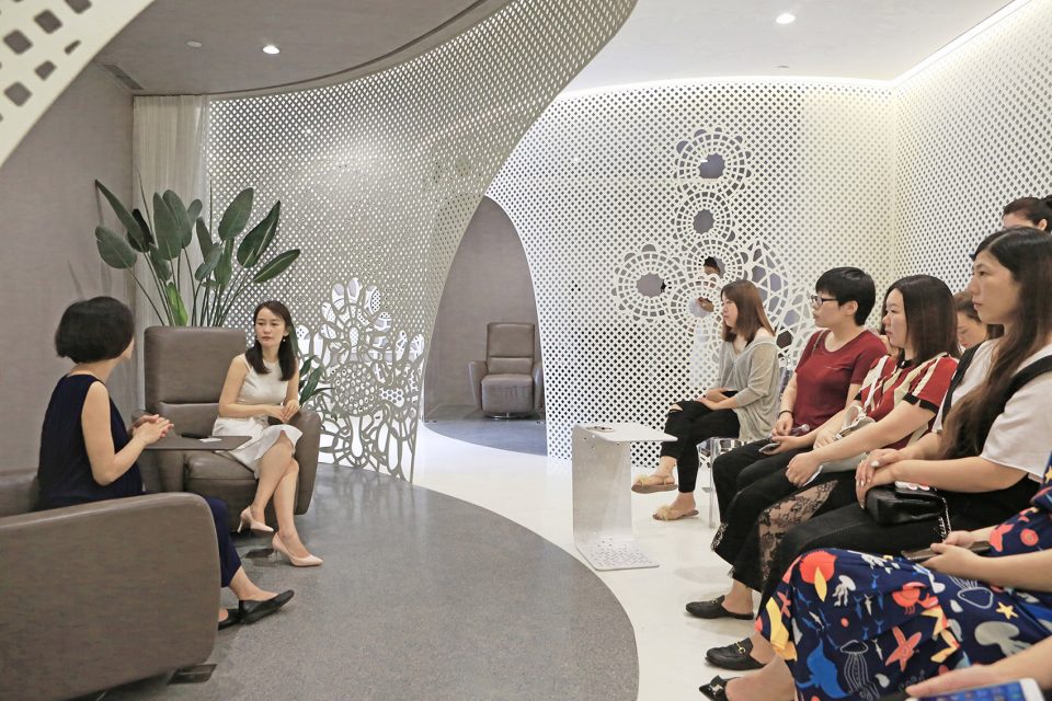 Space of Lace Pattern—Lily Nails Salon Blue Harbor Store By Arch Studio